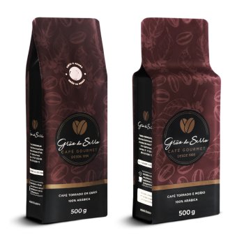 KIT 2 Pacotes - Café Gourmet - 1 Torrado em Grãos e 1 Torrado Moido - 500g cada